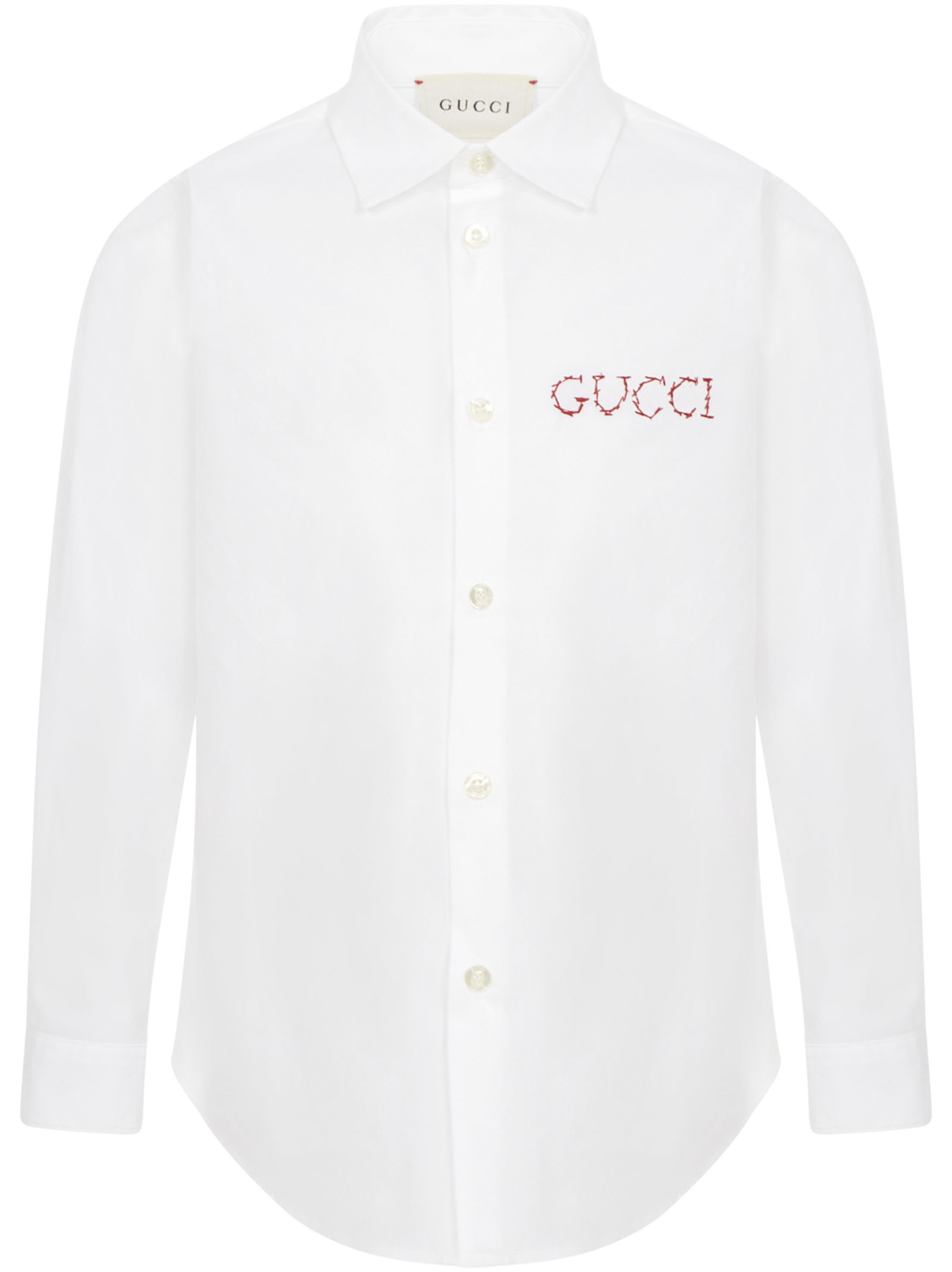 Gucci Primavera Estate 2020 camicia bianca con logo ricamato - 547088 XWAAQ  9061