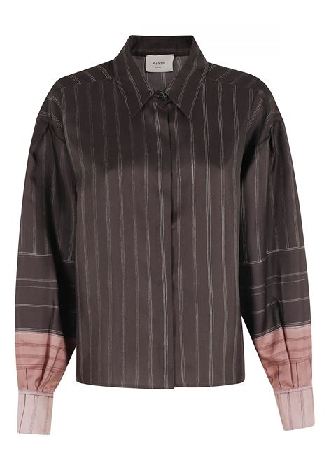 Camicia in 100% seta Alysi | Camicie e Bluse | 116231-P6063CHOCO