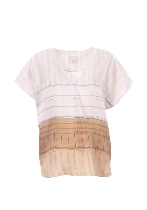 Blusa a maniche corte Alysi | Camicie e Bluse | 116232-P6063GESSO
