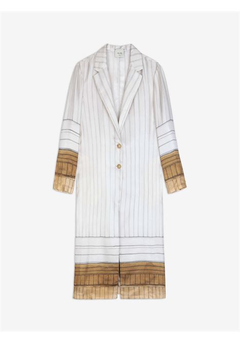 Spolverino lungo in seta Alysi | Cappotto | 116915-P6063GESSO