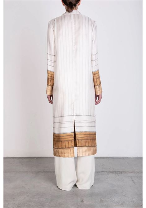 Spolverino lungo in seta Alysi | Cappotto | 116915-P6063GESSO