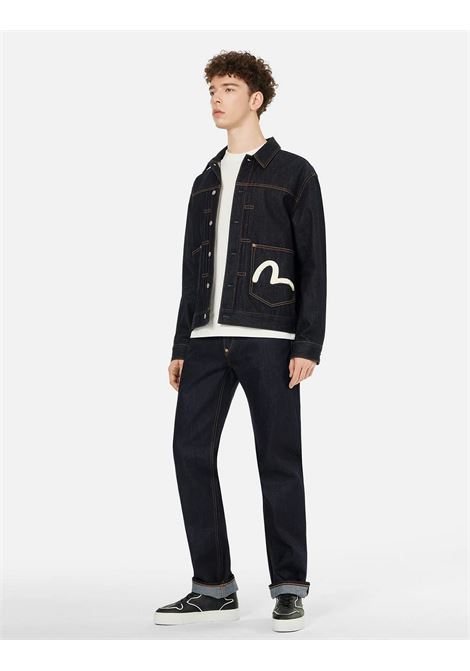 ht ecru seagull printed denim jacket - no wash - EVISU | Giacca | 2ESHTM5DJ1241INDX