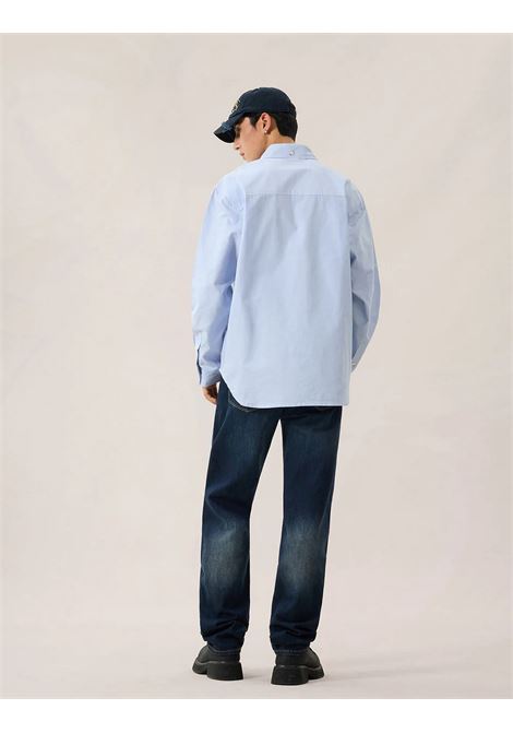 ht ls oxford shirt w black seagull print - no wash - EVISU | Camicia | 2ESHTM5SL1243BLUX