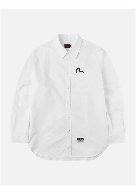 ht ls oxford shirt w black seagull print - no wash - EVISU | Camicia | 2ESHTM5SL1243WHTX