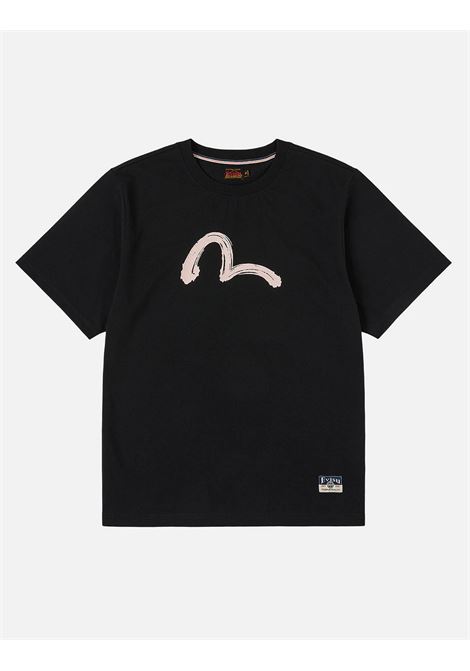 ht hand brush seagull printed ss tee - no wash - EVISU | T-shirt | 2ESHTM6TS1072BLKX