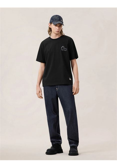 ht 2 tone emb logo ss tee - no wash - EVISU | T-shirt | 2ESHTM6TS1073BLKX