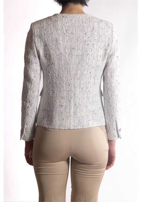 Chanel in bouclégioiello e tasche applicate con patta con bottoni coordinati. Tagliatore | Giacca | JODIE-160074X1192