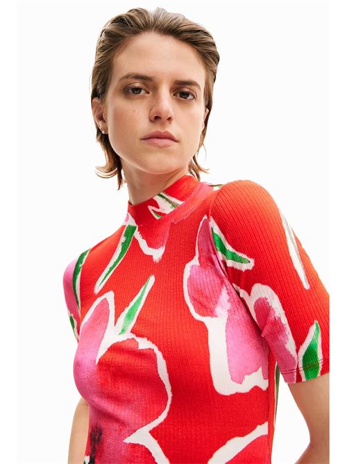 Abito corto pieghe fiori 24SWVK38 DESIGUAL | 24SWVK383000