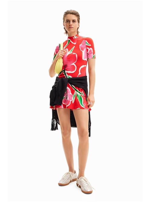 Abito corto pieghe fiori 24SWVK38 DESIGUAL | 24SWVK383000