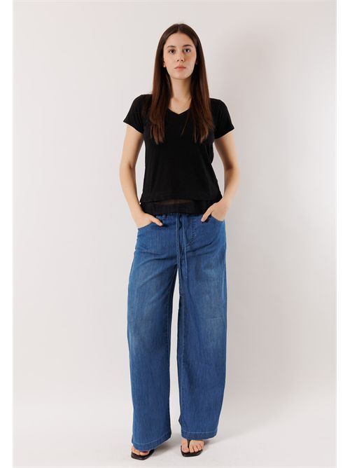 T-shirt morbida con inserto seta D42492 DEHA | D4249210009