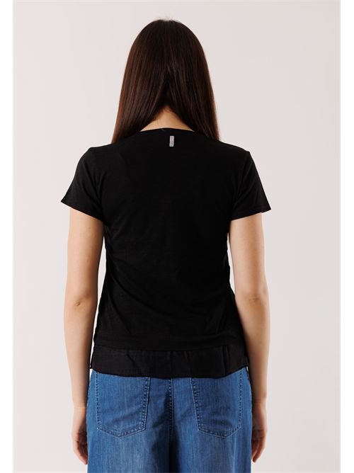 T-shirt morbida con inserto seta D42492 DEHA | D4249210009