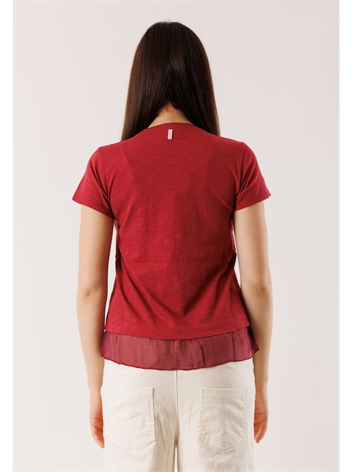 T-shirt morbida con inserto seta D42492 DEHA | D4249257228