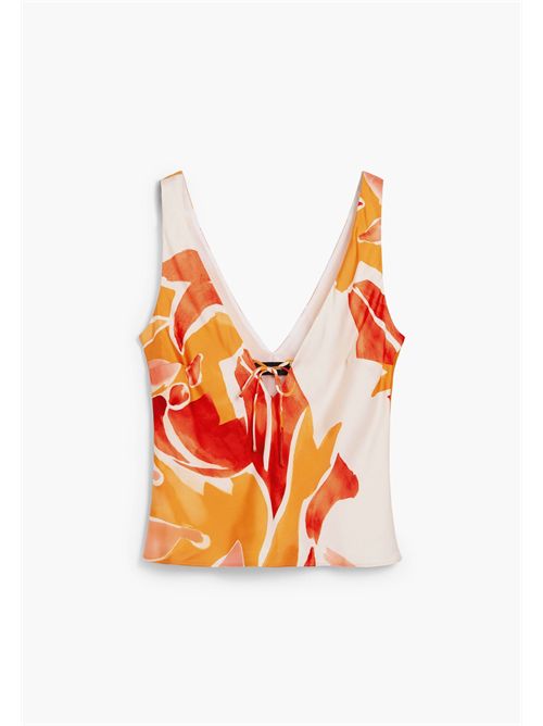 Top with floral print and tie at the neckline 26SWBW14 DESIGUAL | 26SWBW147002