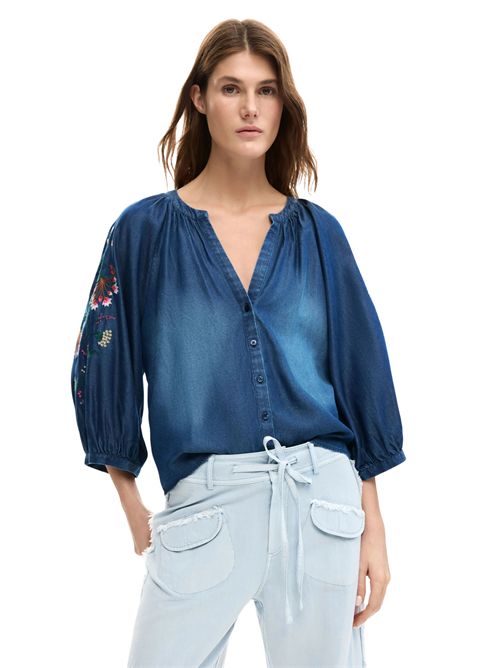 Blusa in denim con ricami 26SWBW16 DESIGUAL | 26SWBW165055