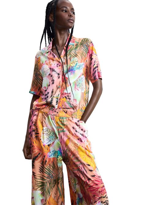 Pantalone fluido fantasia tropicale 26SWPW56 DESIGUAL | 26SWPW563049