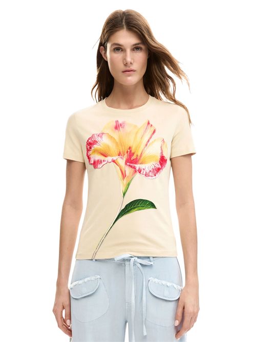 T-shirt con stampa fiore 26SWTK03 DESIGUAL | 26SWTK031001