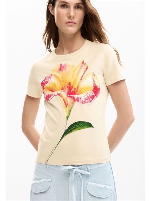 T-shirt con stampa fiore 26SWTK03 DESIGUAL | 26SWTK031001