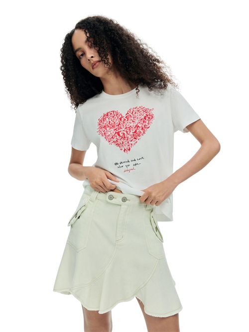 T-shirt con stampa cuore 26SWTK06 DESIGUAL | 26SWTK061000