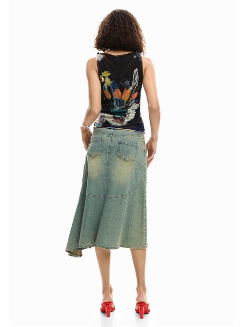 Tank top in tulle fabric with floral pattern 26SWTK14 DESIGUAL | 26SWTK142000