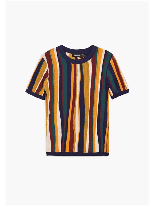 T-shirt in jersey e con stampa a righe disegnata da Mr. Christian Lacroix  26SWTK55 DESIGUAL | 26SWTK559019