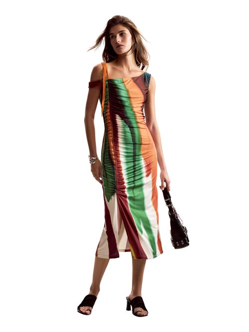 Dress with straps and abstract striped print by M. Christian Lacroix 26SWVK17 DESIGUAL | 26SWVK171001