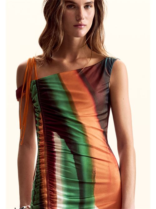 Dress with straps and abstract striped print by M. Christian Lacroix 26SWVK17 DESIGUAL | 26SWVK171001