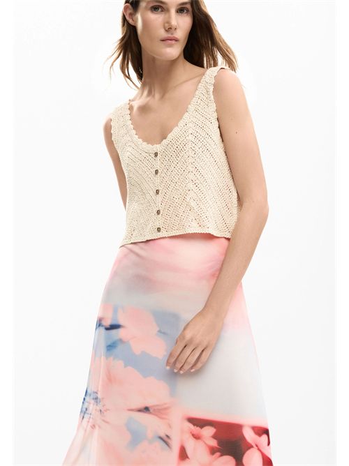 Abito combinato con top in crochet e gonna fantasia 26SWVK31 DESIGUAL | 26SWVK313049