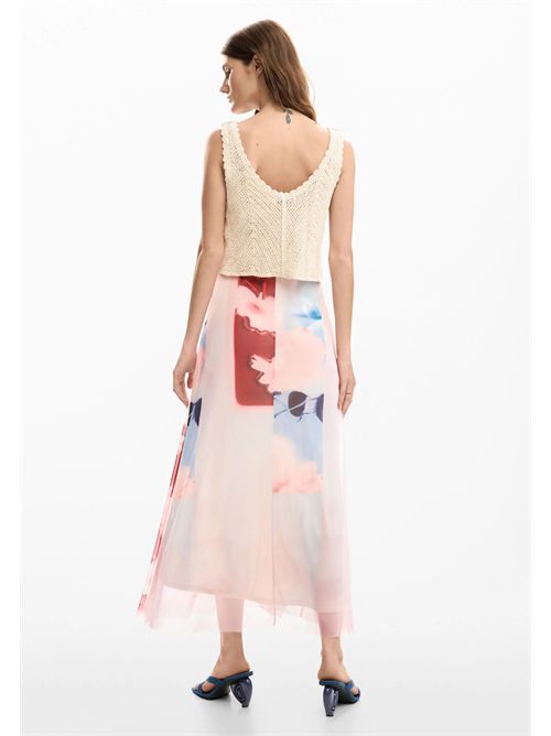 Abito combinato con top in crochet e gonna fantasia 26SWVK31 DESIGUAL | 26SWVK313049