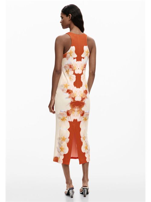 Long dress in lightweight fabric with side flowers 26SWVK37 DESIGUAL | 26SWVK377002