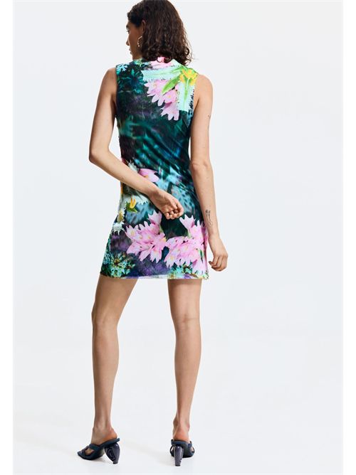 Short dress with waist draping and floral print 26SWVK40 DESIGUAL | 26SWVK404031