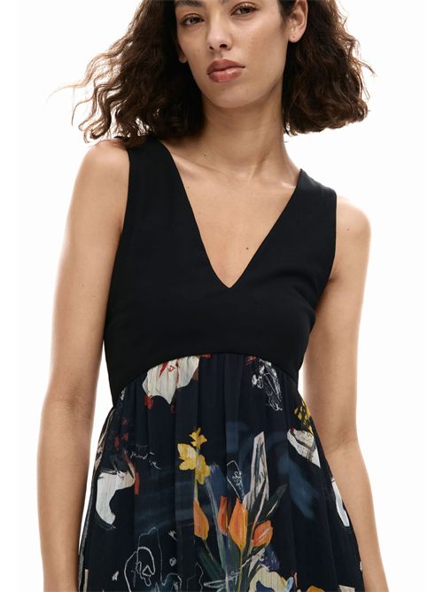 Short two-material dress with collage-style skirt 26SWVW47 DESIGUAL | 26SWVW472000