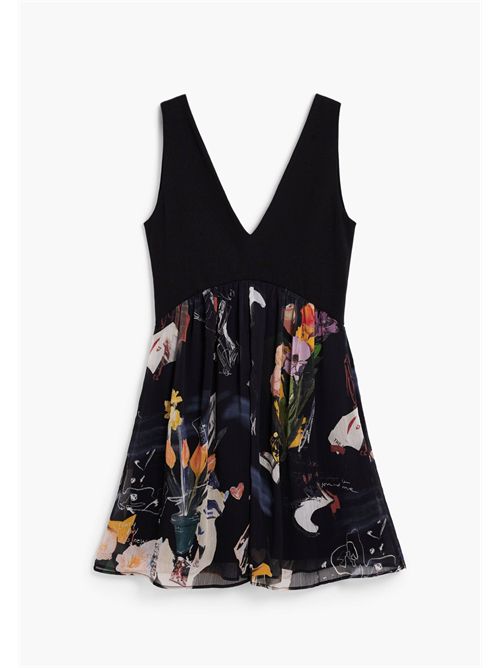 Short two-material dress with collage-style skirt 26SWVW47 DESIGUAL | 26SWVW472000