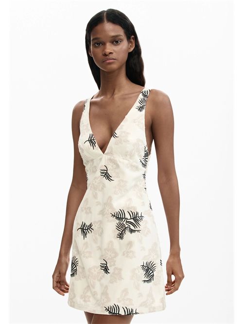 Abito corto con dettagli ricamati a contrasto 26SWVW51 DESIGUAL | 26SWVW511008