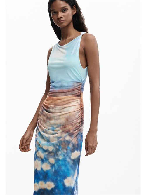 Tulle dress with draping and impressionist print 26SWVK28 DESIGUAL | 26SWVK285045