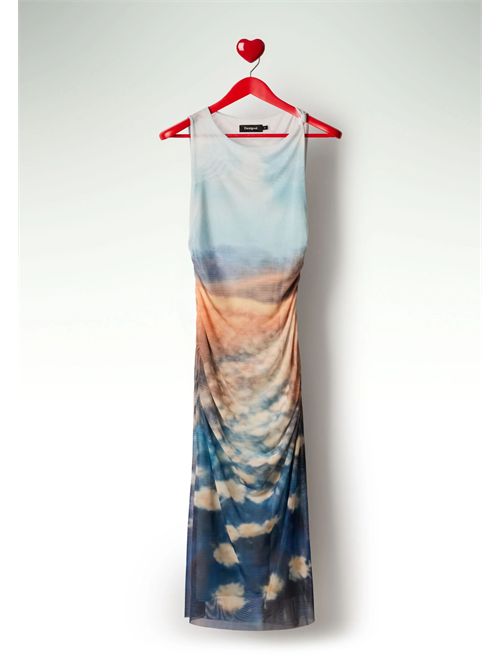Tulle dress with draping and impressionist print 26SWVK28 DESIGUAL | 26SWVK285045