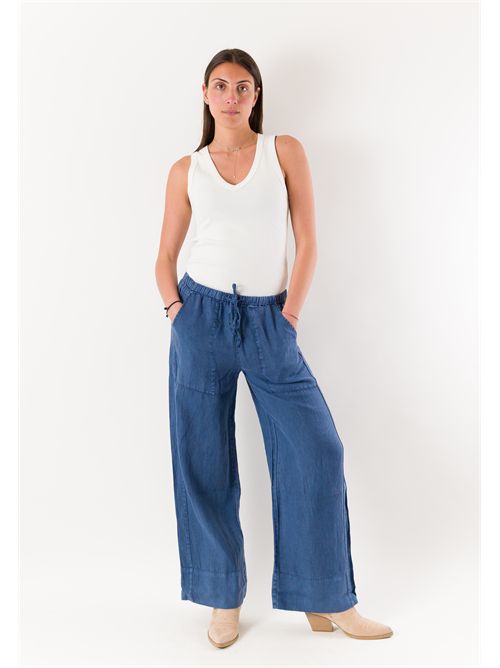 Pantalone in lino con coulisse KWC060530 KEELING | KWC060530INDIGO