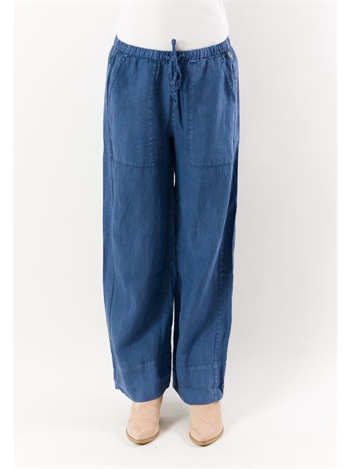 Pantalone in lino con coulisse KWC060530 KEELING | KWC060530INDIGO