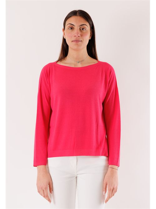 Maglia con scollo a barca e spacchetti 3M1500C KONTATTO | 3M1500CFUXIA