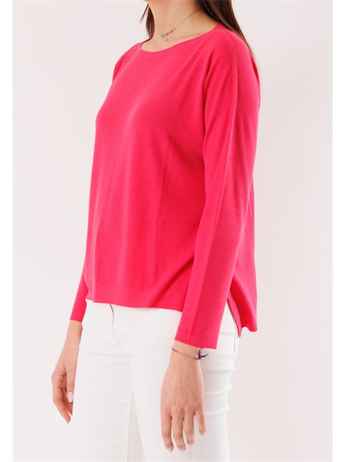 Maglia con scollo a barca e spacchetti 3M1500C KONTATTO | 3M1500CFUXIA