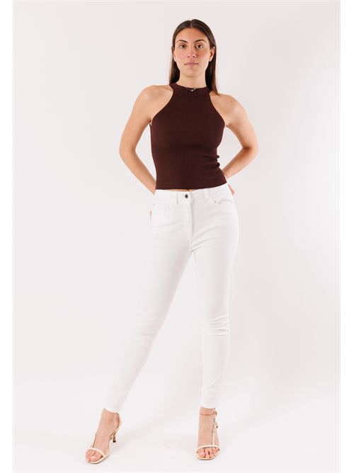 Top aderente in maglia leggera 3M1503C KONTATTO | 3M1503CCIOCCOLATO