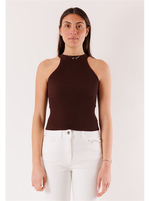Top aderente in maglia leggera 3M1503C KONTATTO | 3M1503CCIOCCOLATO