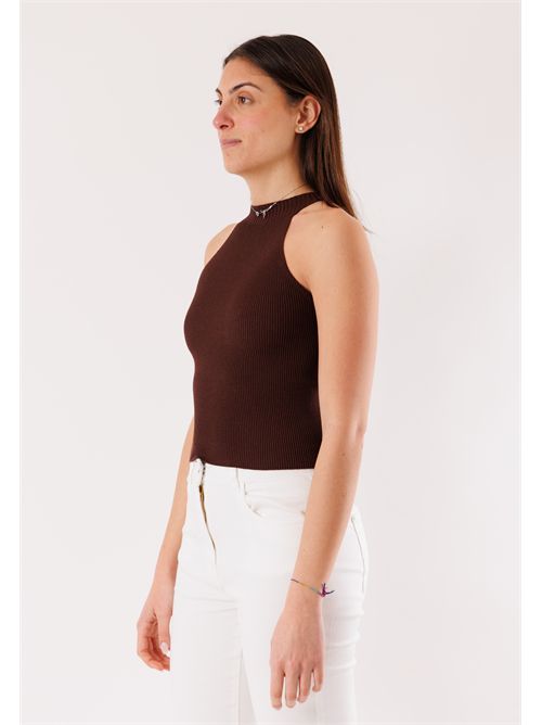 Top aderente in maglia leggera 3M1503C KONTATTO | 3M1503CCIOCCOLATO