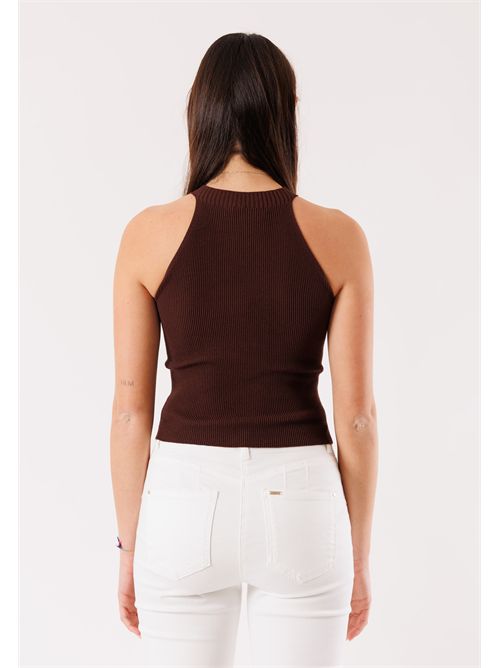 Top aderente in maglia leggera 3M1503C KONTATTO | 3M1503CCIOCCOLATO