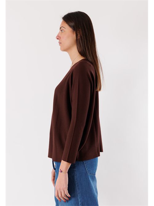 Maglia fluida girocollo 3M1511 KONTATTO | 3M1511CCIOCCOLATO