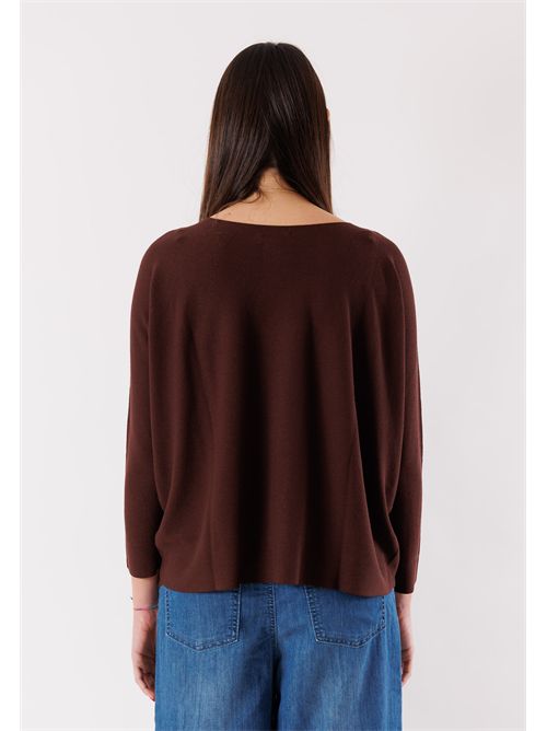 Maglia fluida girocollo 3M1511 KONTATTO | 3M1511CCIOCCOLATO