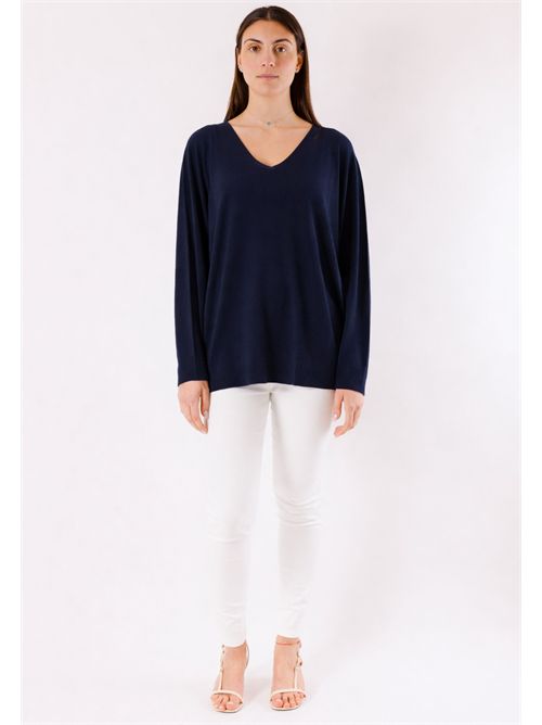 Maglia scollo v over 3M1515C KONTATTO | 3M1515CBLU