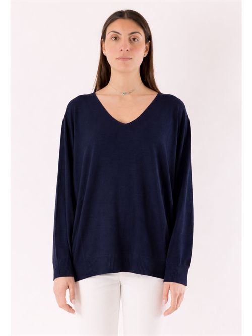 Maglia scollo v over 3M1515C KONTATTO | 3M1515CBLU