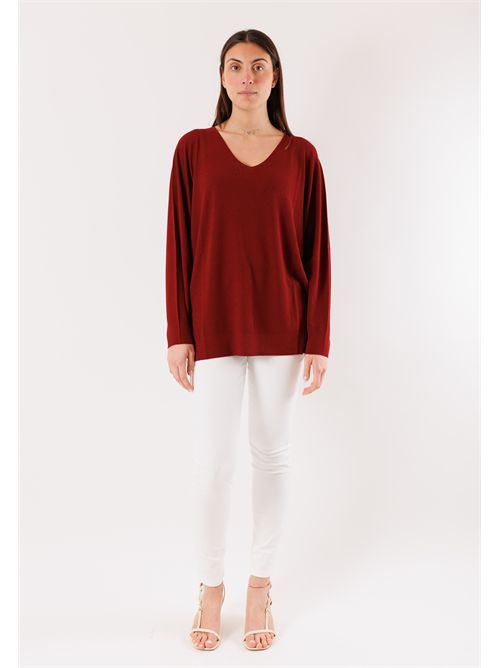 Maglia scollo v over 3M1515C KONTATTO | 3M1515CSANGRIA