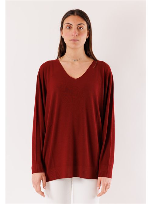 Maglia scollo v over 3M1515C KONTATTO | 3M1515CSANGRIA