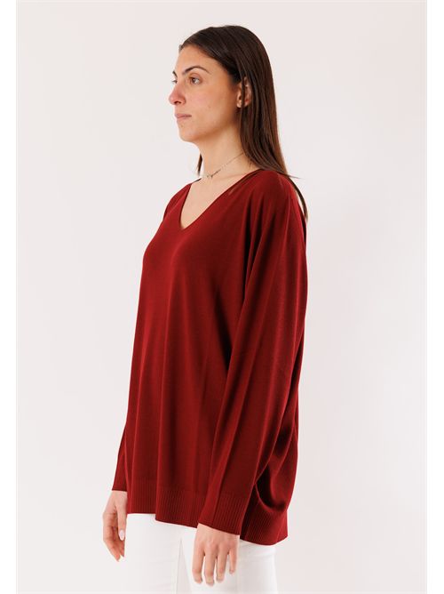 Maglia scollo v over 3M1515C KONTATTO | 3M1515CSANGRIA